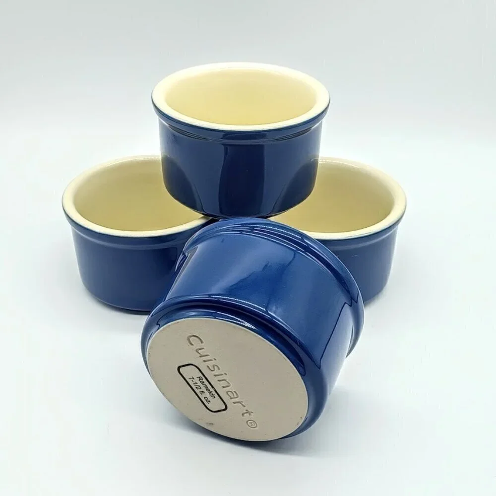 Cuisinart Blue 7.5 Oz. Ceramic Stoneware Ramekins (4)